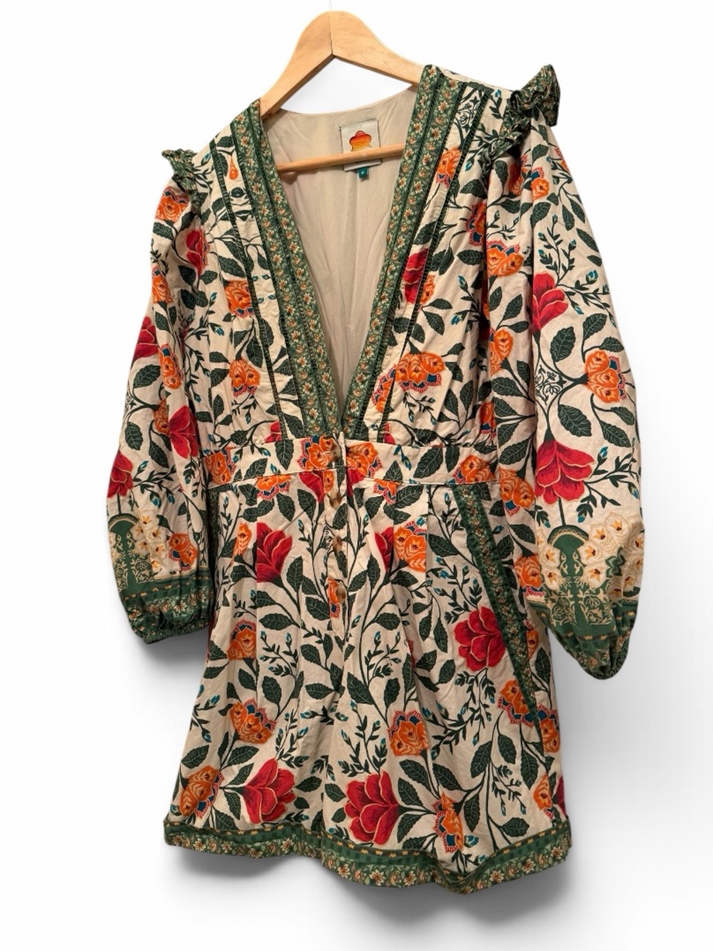 Farm Rio Garden Floral Tapestry Romper Women’s Size M - Picture 7 of 11
